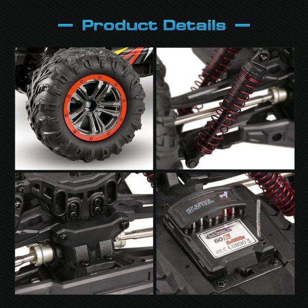 S-IDEE® 18173 9125 RC Car, 1:10 4WD Buggy, Vattentät Monster Truck